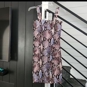 Wild Honey Smocked Snake Print Dress